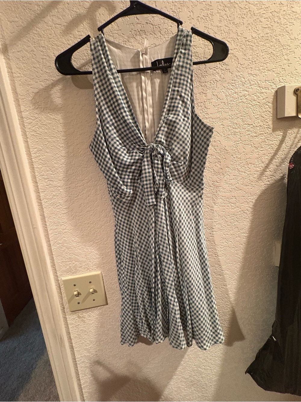 Lulus Gingham Tie-Front Summer Dress - Green